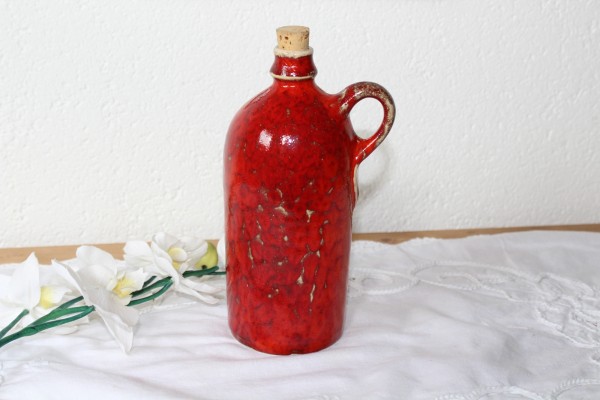Flasche gerade getöpfert Keramik rot für Essig Öl